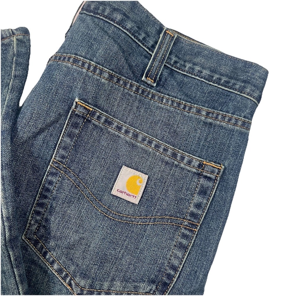 Carhartt Jeans Men's Size 38x30 Relaxed Fit Straight Leg Blue Denim BD1483-M EUC
